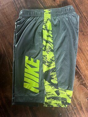 Nike Boys Dri-fit Shorts Neon Green  Size M